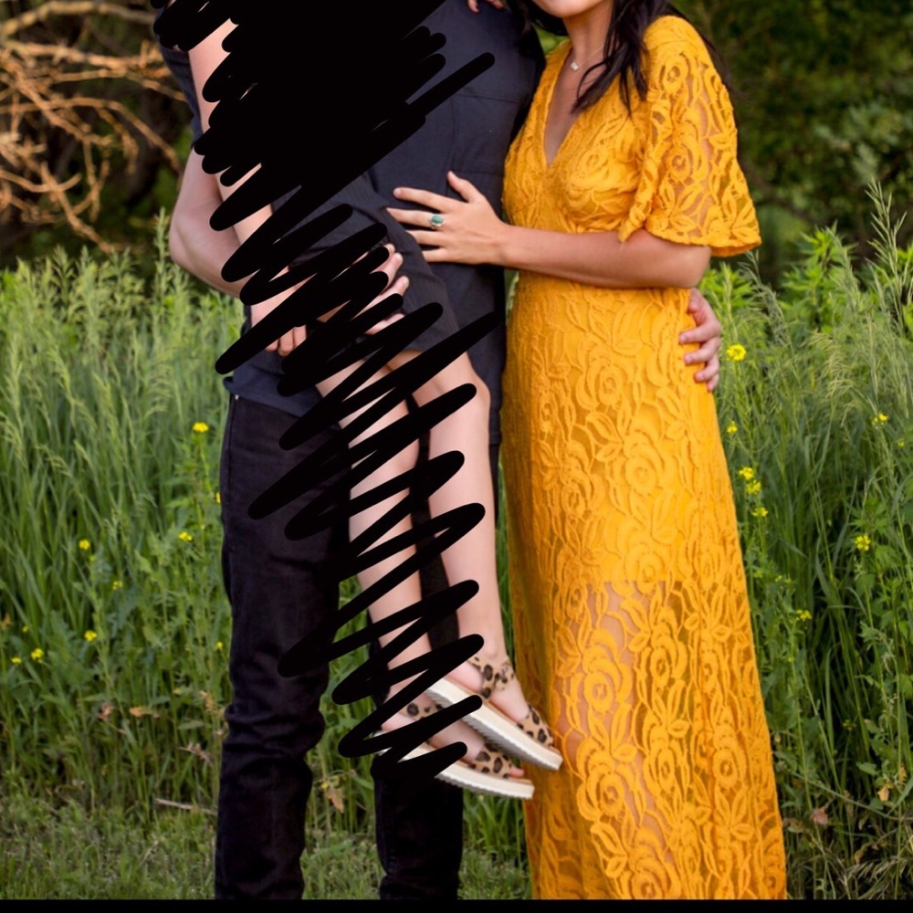 Lace mustard dress